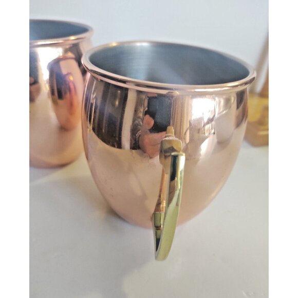 Eco One by Silver One Intl. Moscow Mule Mugs(2) Copper/Silver Brass Handles - Picture 8 of 12